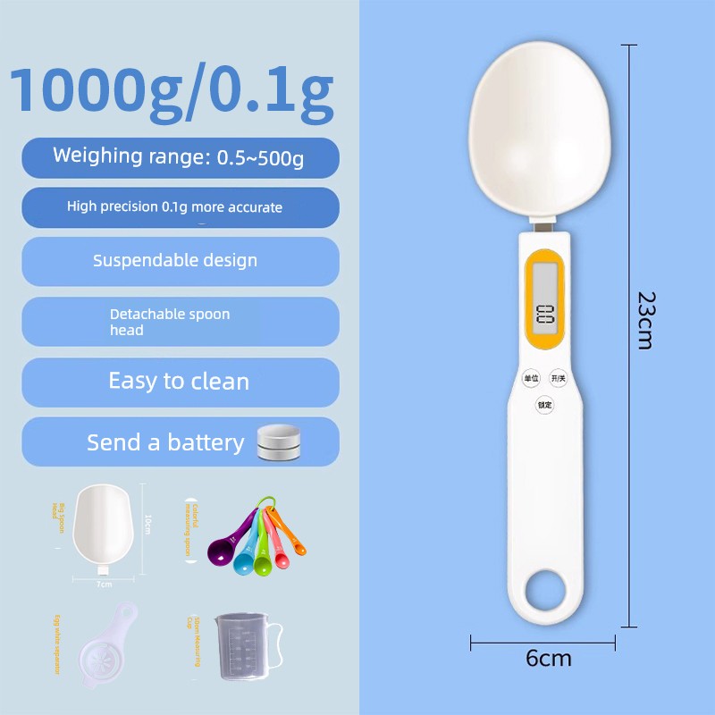 Electronic Scale Measuring Spoon Scale Grams Milk Powder Baby Baby Solid Food with Weighing Scale Measuring Spoon Measuring Spoon Kitchen Baking Flour