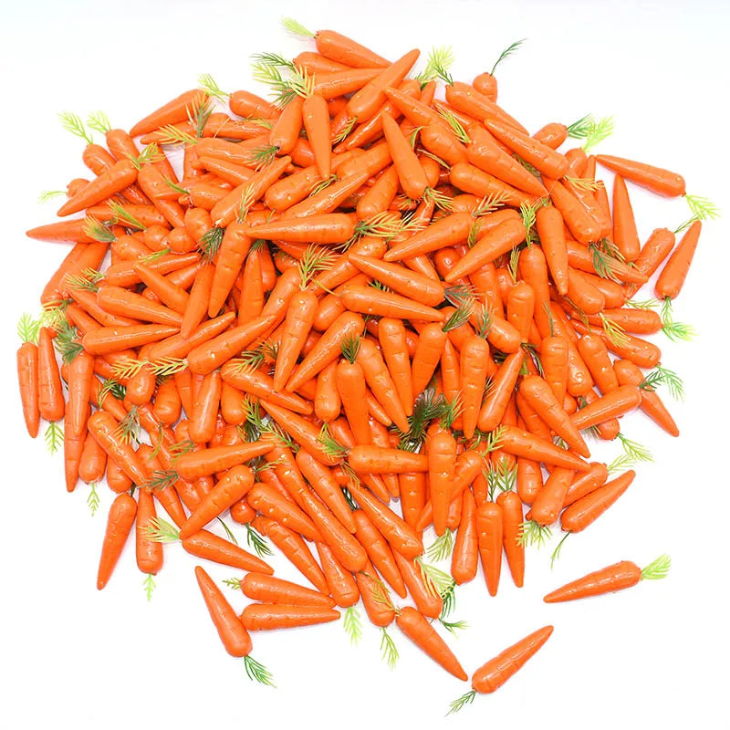 25/50pcs Mini Fake Vegetable Simulation Easter Plastic Artificial Carrot DIY Craft Home Wedding Birthday Party Easter Decoration
