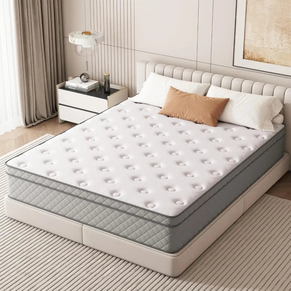 Full Mattress, 12 Inch Cooling-Gel Memory Foam and Pocket Spring Hybrid Mattress, Full Size Mattress in a Box, CertiPUR-US