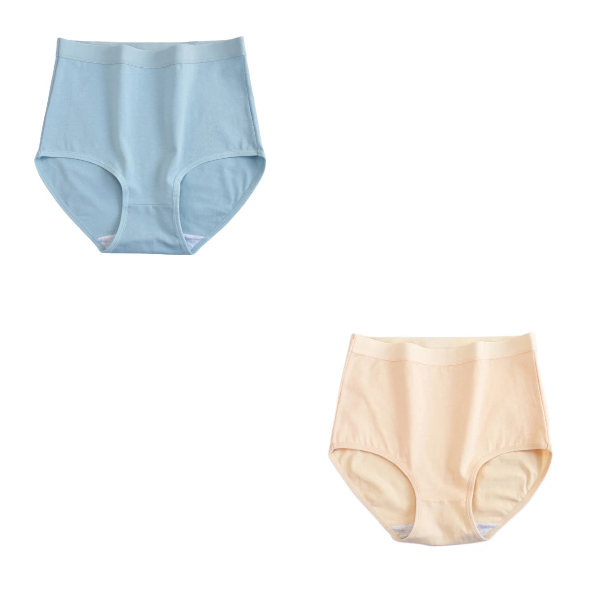 2Pcs/Set Cotton Panties Women Seamless Underwear High Rise Panties Solid Color Female Underpants Sexy Lingerie M-XXXL Comfort