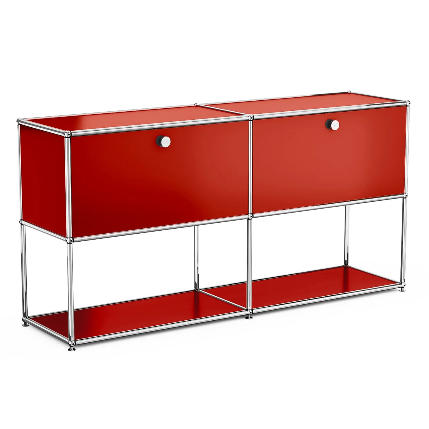 USM Haller Storage Cabinet Sideboard Haller Living Room Bedroom Stainless Steel Metal Board Modular Storage Shelf-No Keys