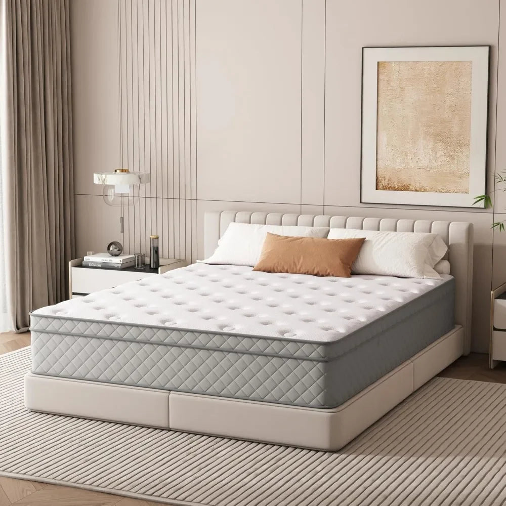 Full Mattress, 12 Inch Cooling-Gel Memory Foam and Pocket Spring Hybrid Mattress, Full Size Mattress in a Box, CertiPUR-US