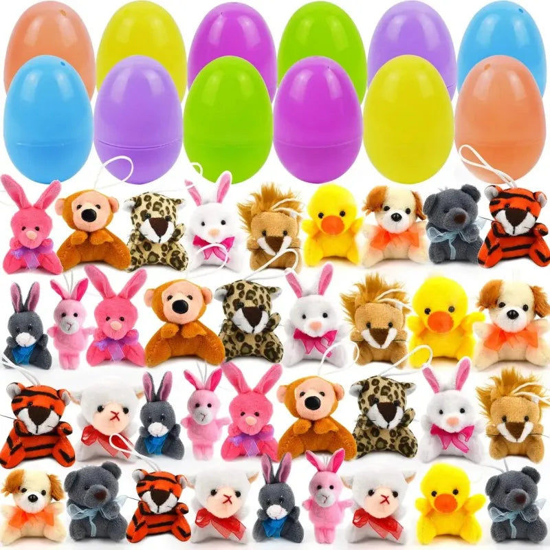 Rabbit Shaped Tabletop Hand and Foot Print Wooden Decorative Keepsake Plaque Is Suitable for Easter 12 Pcs Prefilled Easter Eggs