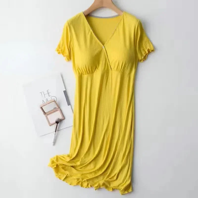 Maternity Pijama Maternidad Summer Postpartum Nursing Clothes Pregnant Women Dress Cotton Fashionable New Breastfeeding Dresses