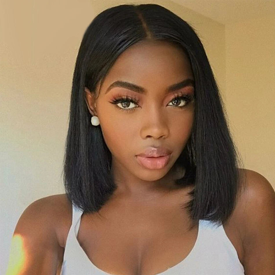 Short Bob Wigs Human Hair Transparent Lace Front Human Hair Wigs Straight Bob Full Frontal Wig Lace Frontal Wigs For Women