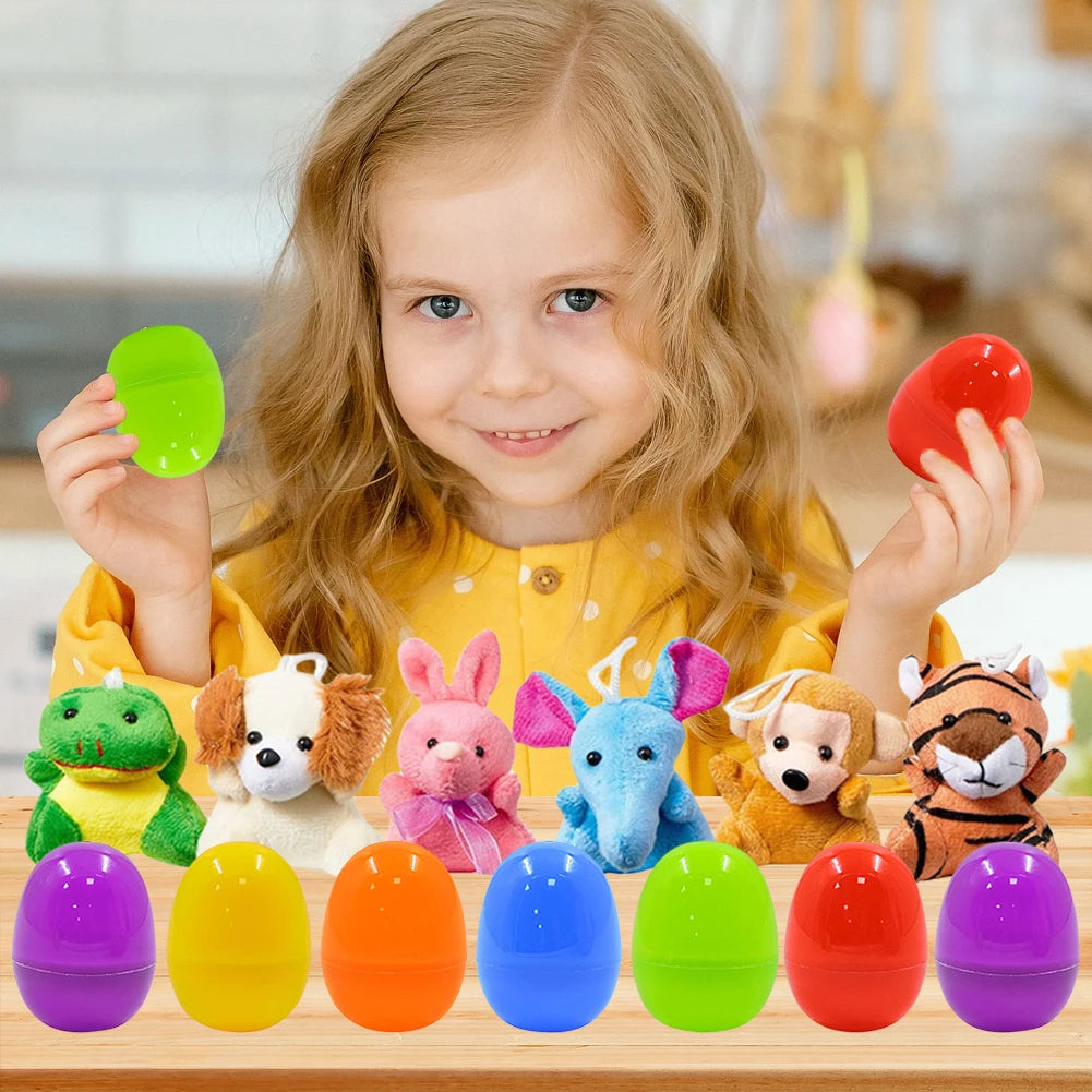 24 Pack Prefilled Easter Eggs Mini Plush Animal Toys Surprise Easter Eggs Kids Easter Egg Hunt Game Party Favors Birthday Gifts
