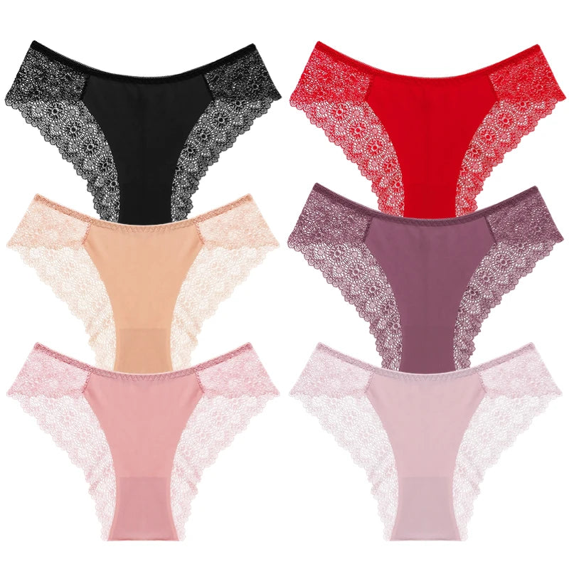 BZEL 6PCS/Set Women's Panties Fashion Lace Briefs Woman Breathable Comfortable Underwear Sexy Lingerie Hollow Out Hot Underpants