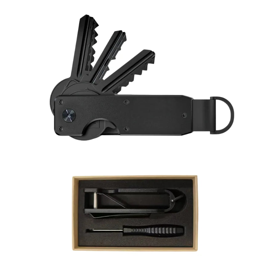 Minimalist Key Organizer Keychain, Compact Aluminum Keyholder, Holds 2-5 Keys, Business Gifts for Men and Women