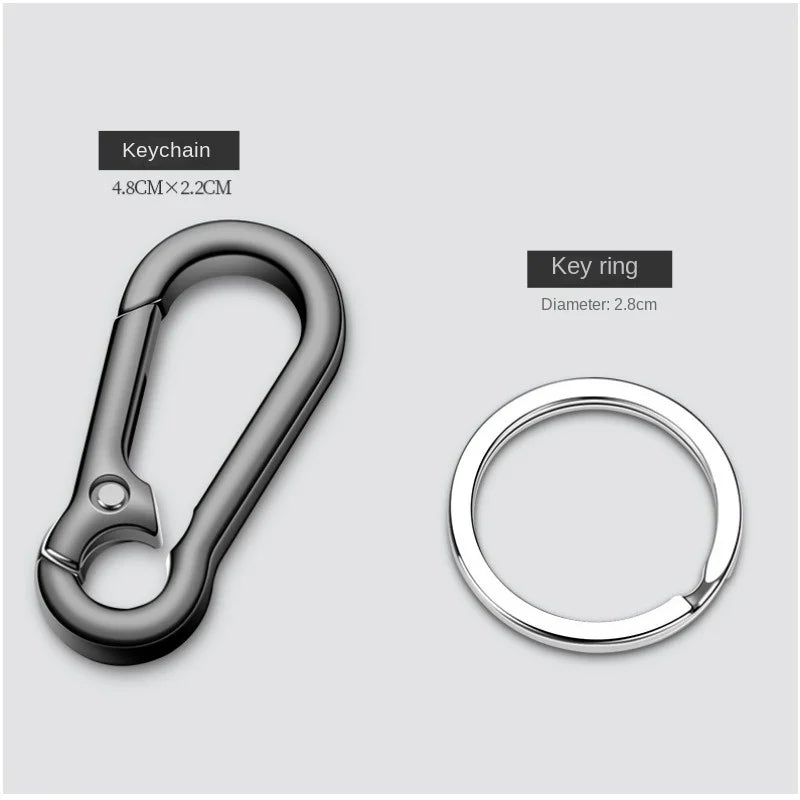 Zinc Alloy Car Key Chain Anti-Lost Keychain With KeyRing Simple Gourd Buckle Carabiner Keychain Auto Waist Belt Clip Holder