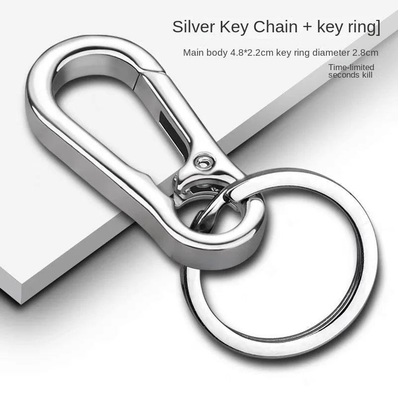 Zinc Alloy Car Key Chain Anti-Lost Keychain With KeyRing Simple Gourd Buckle Carabiner Keychain Auto Waist Belt Clip Holder