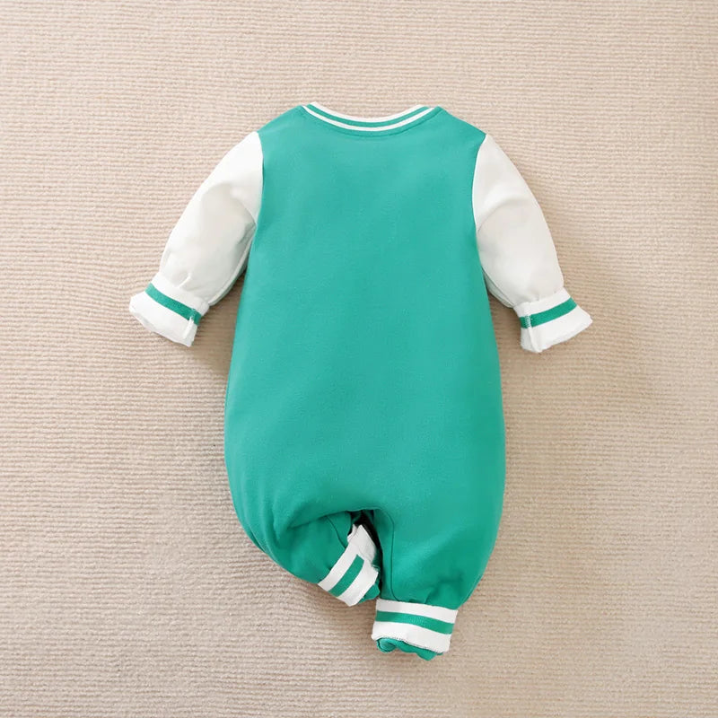 Spring And Autumn Boys And Girls Handsome Cool Baseball Jersey Cotton Comfortable Casual Long Sleeve Baby Bodysuit
