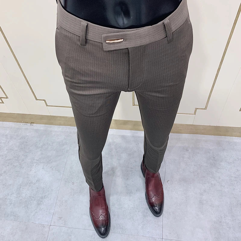 2022 Suit Pants Spring Man Suit Pants Fashion Casual Slim Business Suit Pants Men Wedding Party Work Trousers Classic Large 36