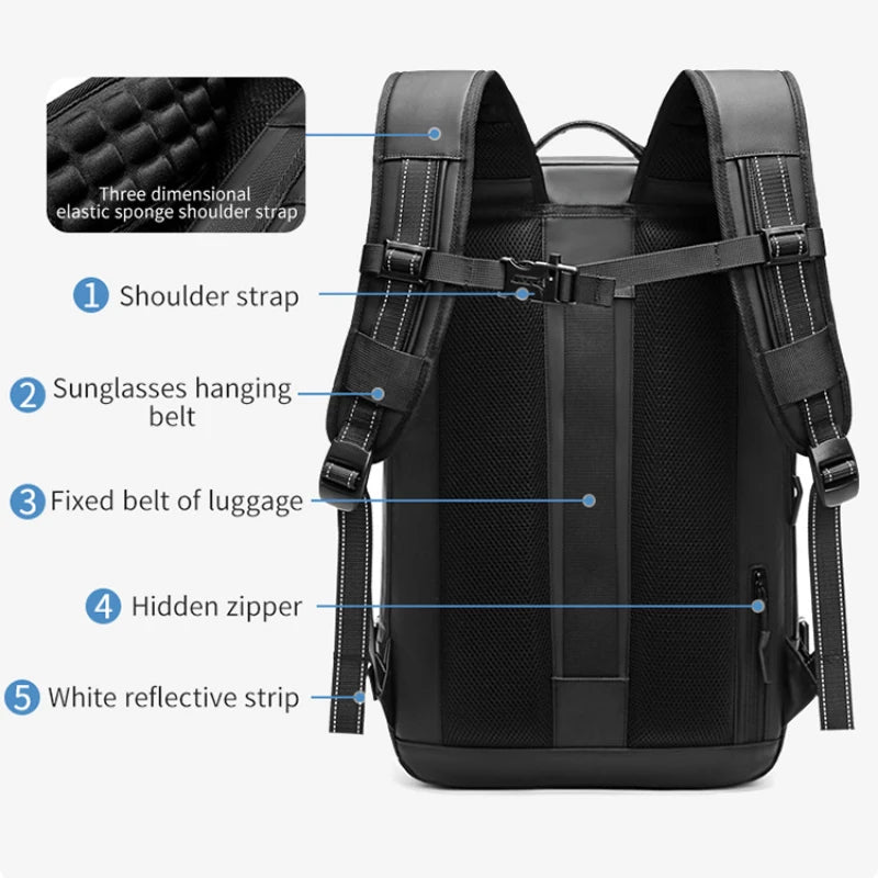 60L Travel Backpacks Expandable Airback Vacuum Storage Man Women Waterproof Business Oxford Backpack Outdoor College Laptop Bag