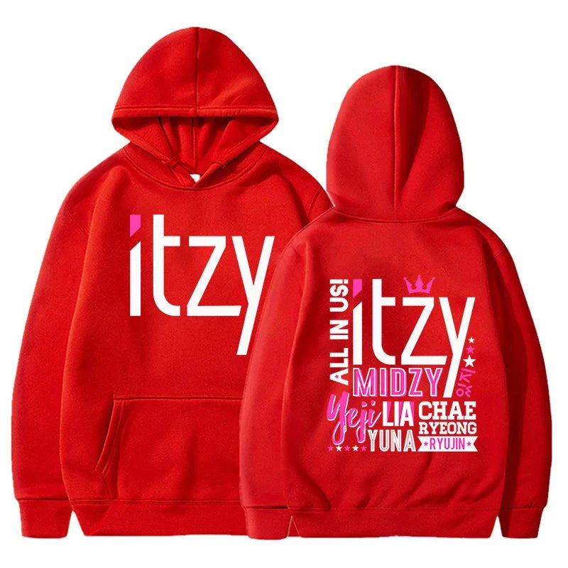 New Fashion Kpop Men Women Hoodies ITZY Printed Sweatshirt Autumn and Winter Casual Long Sleeve Hooded Kpop Tops