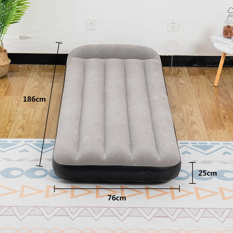Camping air cushion bed inflatable mattress with built-in pillow for foldable storage suitable for family camping and travel