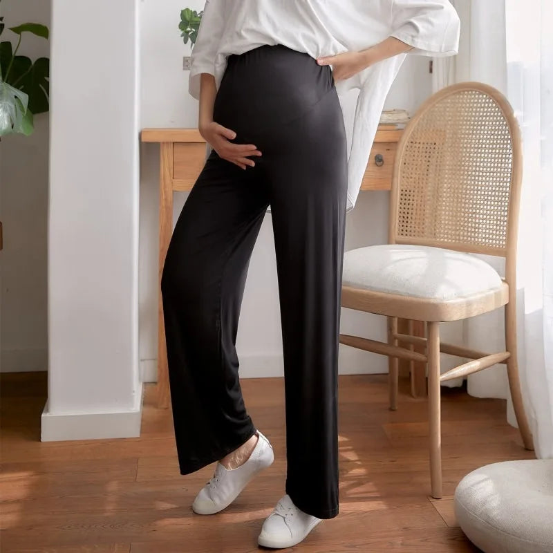 2024 New Maternity Clothing Pregnant Women's Wide Leg Pants for Spring and Autumn Outerwear with A Straight and Drooping Feel