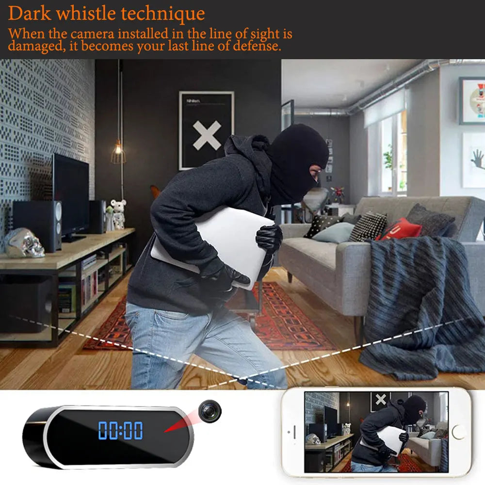 HD1080P Home Wireless Mini HD Camera Clock Camera Home Video Surveillance WIFI Mobile Remote Viewing Infrared Night Vision