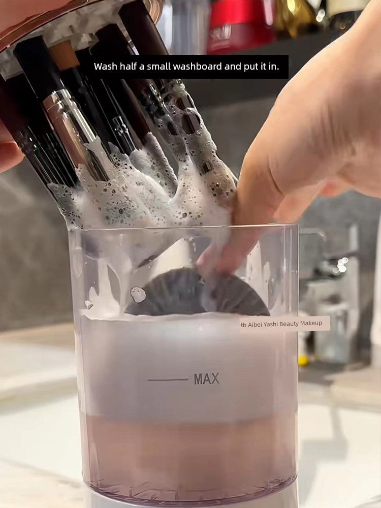 Immersive Cleaning Makeup Brush! Electric Washing and Drying Integrated Makeup Brush Cleaner Automatic Powder Puff Cleaning Tools Drying