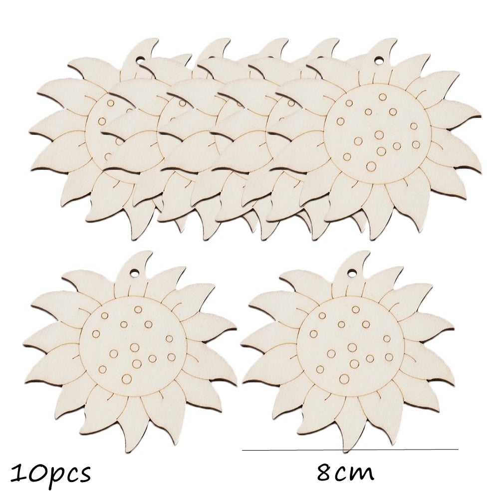 10pcs/set Easter Spring Wooden Ornament Insect Flower Hanging Pendants 2024 Spring Home Decorations DIY Gifts Wrapping Supplies