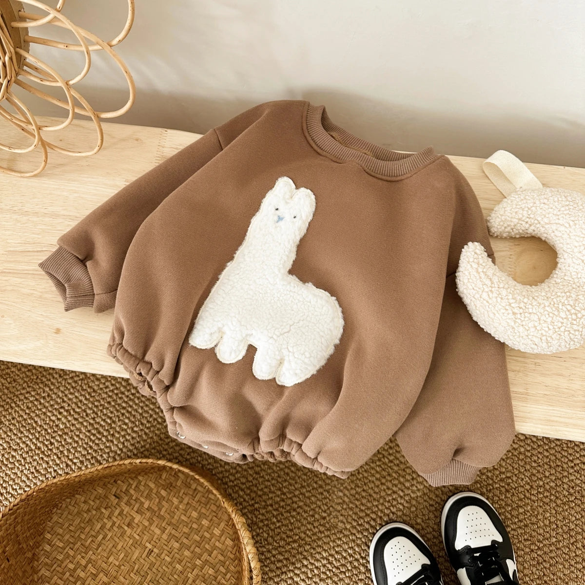 2024 Ins Baby Girls Clothes Fleece Animal Hooded Rompers Baby Boys Toddler Outfits Bodysuit Warm Baby Jumpsuit Autumn Winter