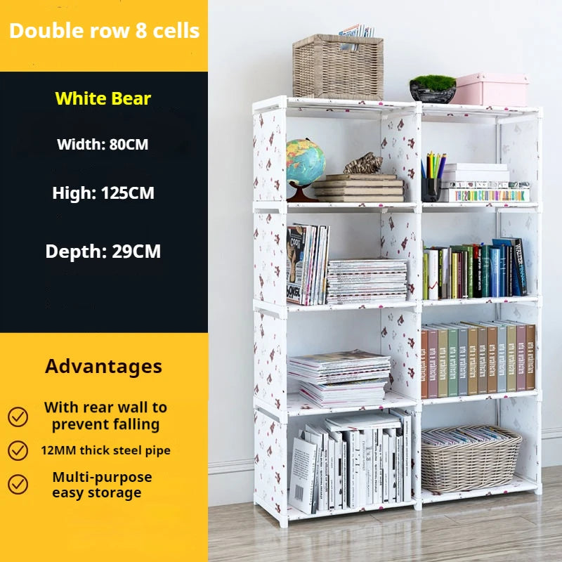 Simple Bookshelf Multi-layer Easy Assembly Bookcase Book Display Rack Easy Assembly Book Holder Book Organizer Debris Rack Shelf