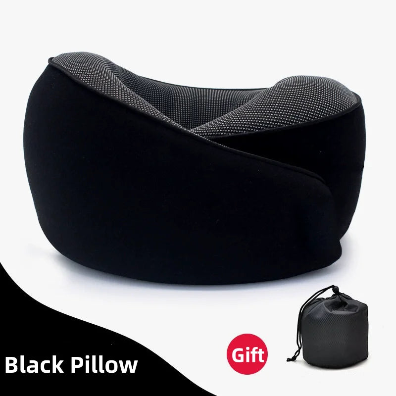 Memory Foam Travel Neck Pillow U-shaped Pillow Snail Style Travel Neck Support Portable Adjustable Soft Noon Break Sleep Pillows