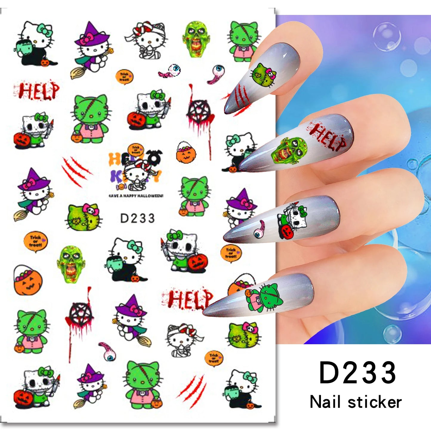 1PCS Cartoon Cute Melody Kuromi 3D Nail Stickers Press on Nails Sanrio Nail Art Decoration New Anime Nail Art Decals Stickers