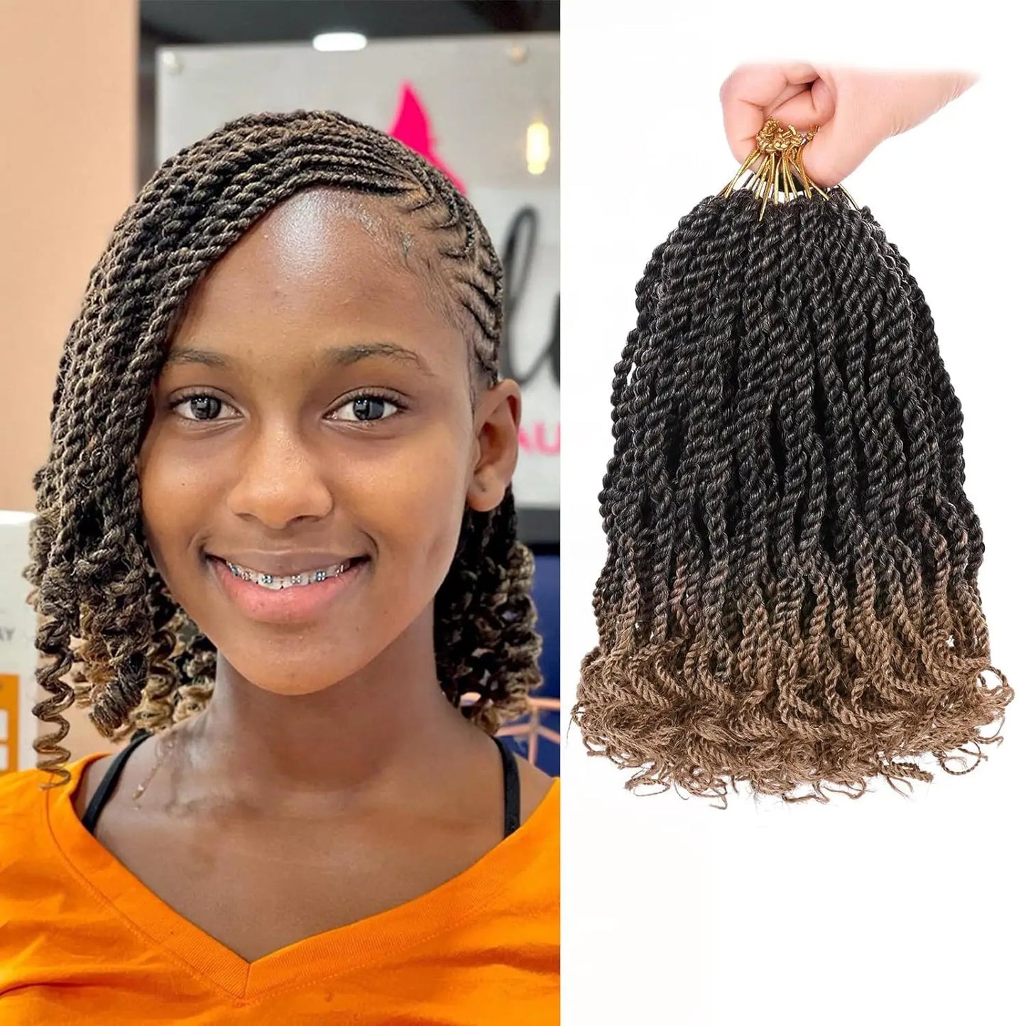 Wavy Senegalese Twist Crochet Hair Pre-Looped Passion Twist Crochet Hair With Curly Ends Synthetic Havana Twist Braiding Hair