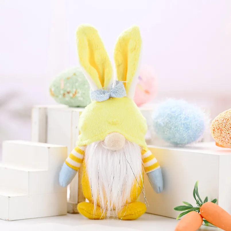Easter Faceless Gnome Rabbit Doll Handmade Reusable Home Decoration Spring Hanging Bunny Ornaments Kids Gifts