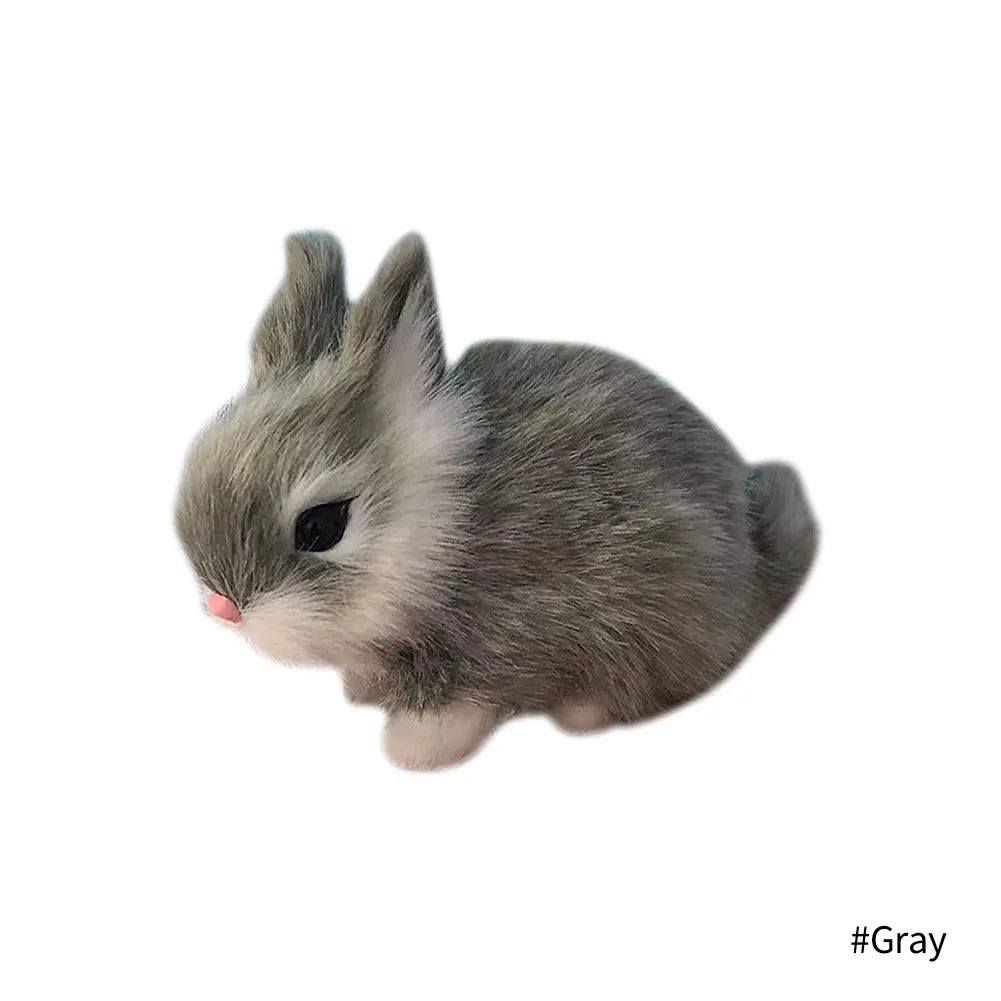 Simulation Plush Toys Action Figures Kids Gift Simulation Rabbit Toy Squatting Model Home Decoration Rabbit Model Easter Rabbits