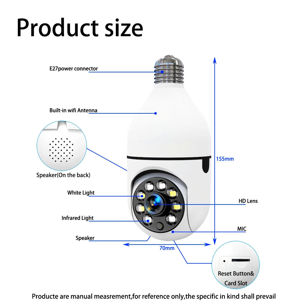 Video Surveillance Camera for Home 360 Wifi Security Camera Outdoor Cameras Wireless Wi Fi Wi-fi Recording Protection