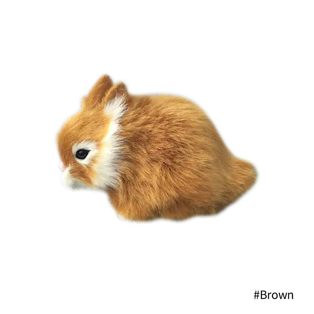 Simulation Plush Toys Action Figures Kids Gift Simulation Rabbit Toy Squatting Model Home Decoration Rabbit Model Easter Rabbits