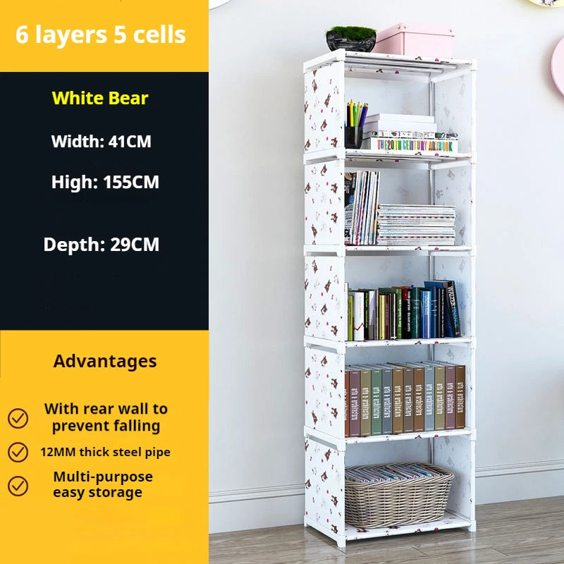 Simple Bookshelf Multi-layer Easy Assembly Bookcase Book Display Rack Easy Assembly Book Holder Book Organizer Debris Rack Shelf