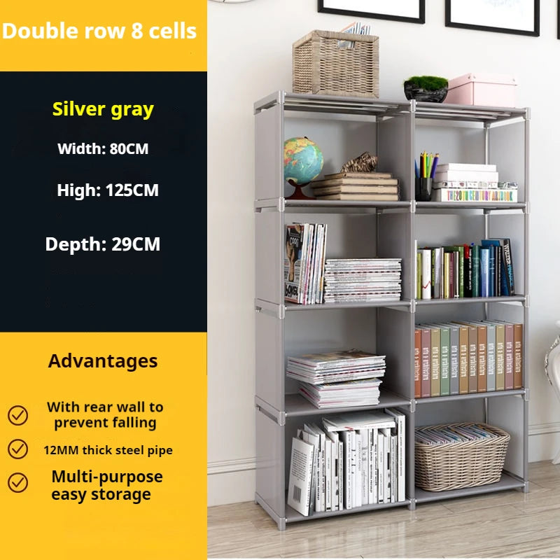 Simple Bookshelf Multi-layer Easy Assembly Bookcase Book Display Rack Easy Assembly Book Holder Book Organizer Debris Rack Shelf