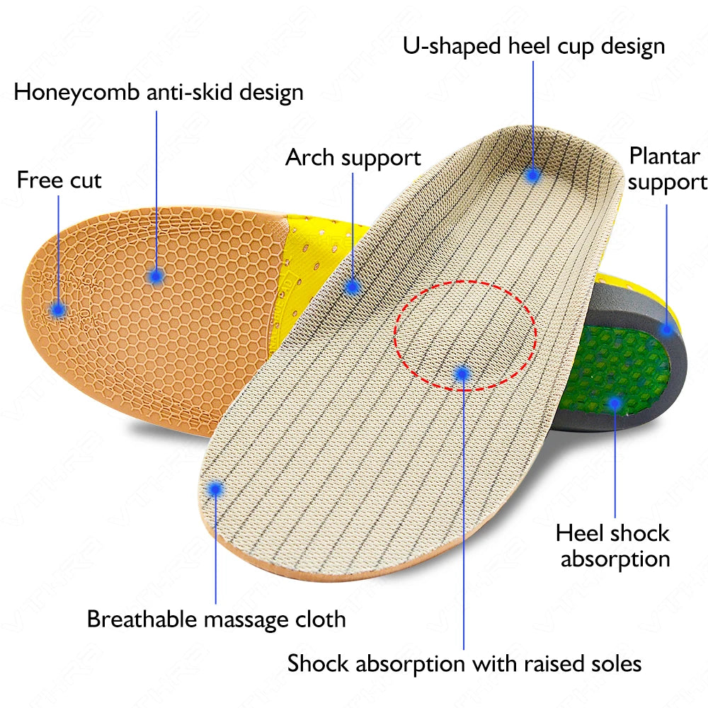Krolik Orthotic Gel Insoles For Sneaker Orthopedic Flat Foot Cushion Insert Arch Support Pad Foot Pain-relieving Man Women