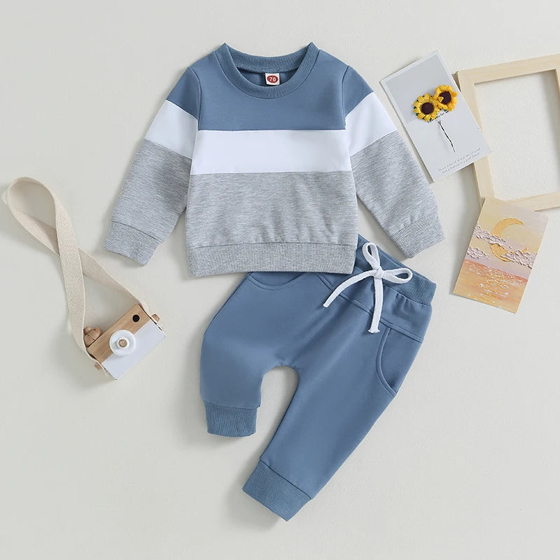 Baby Clothes Newborn Girl Boy Autumn 2Pcs Set Cotton Rainbow Top Pants fall Outfits Clothes Baby Girls Clothing Suit