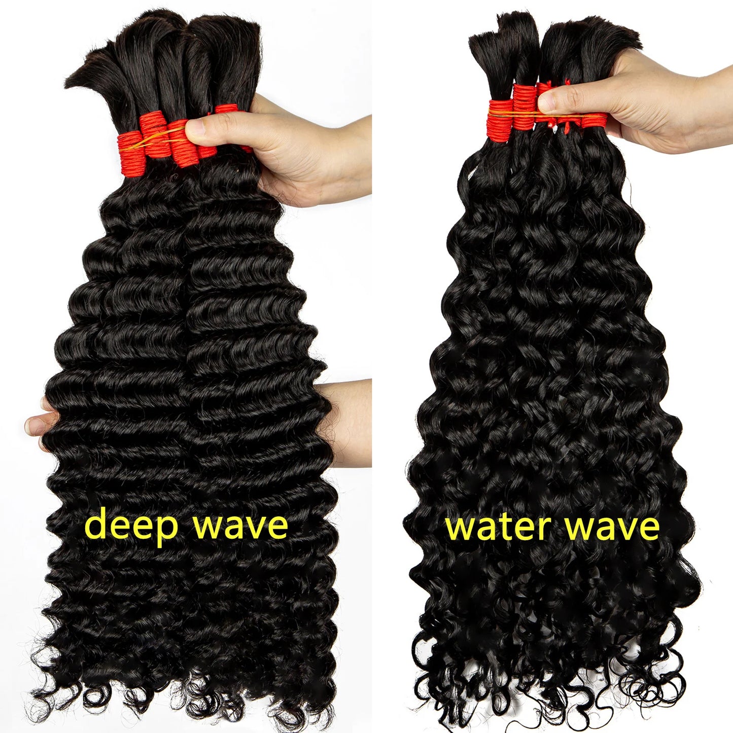 Human Braiding Hair Deep Wave Bulk Human Hair for Boho Braids 100% Brazilian Virgin Curly Hair for Braiding Hair Extensions