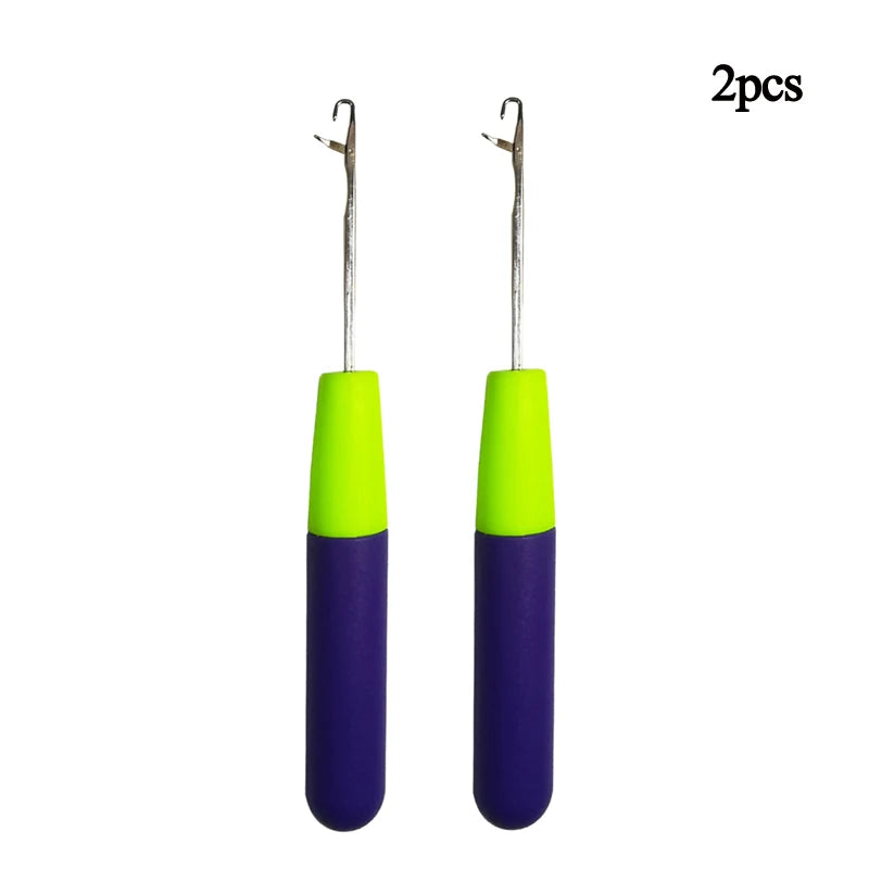 Purple Plastic Handle Hook Crochet Needle Styling Tool For Braiding Weave Wigs Craft Dreadlocks Hair Extensions Jumbo Braiding