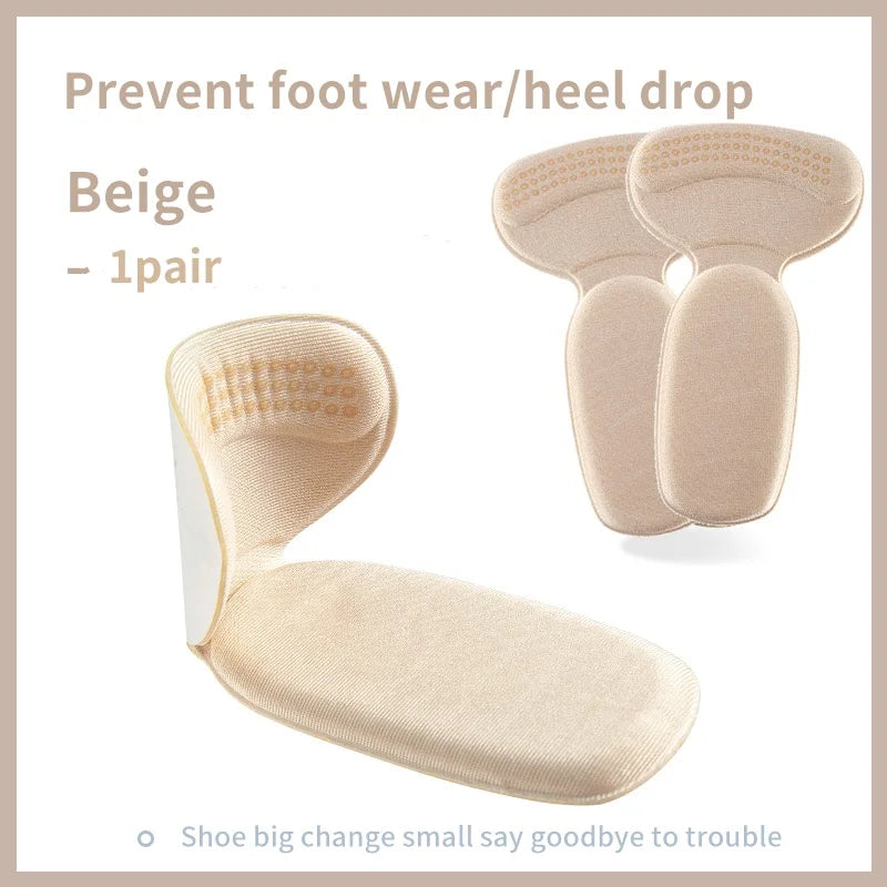 1 Pair T-Shape Anti-wear Pads for Women Foot Heel Pad Sports Shoe High Heels Back Sticker Pain Relief Protector Cushion Insoles