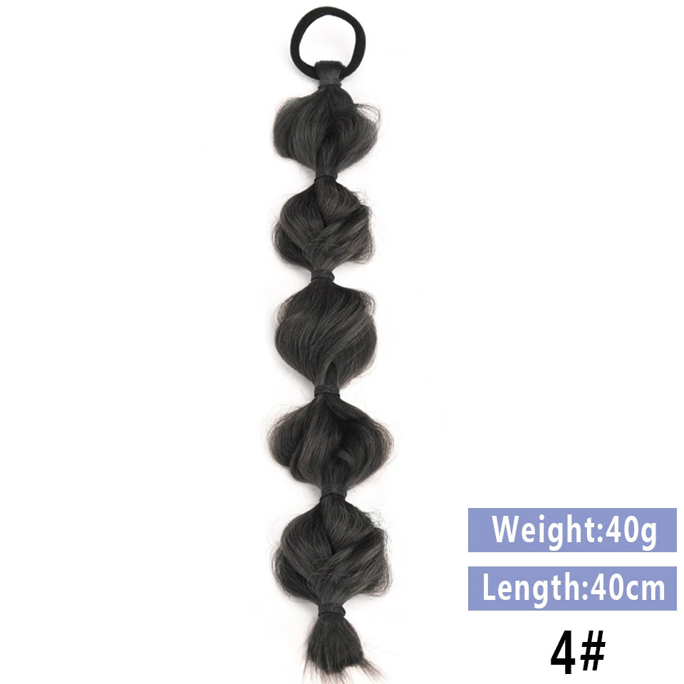 LUPU Synthetic Braided Ponytails Hair Extensions For Women With Elastic Hair Band Hairpieces Natural Black Brown Fake Hair