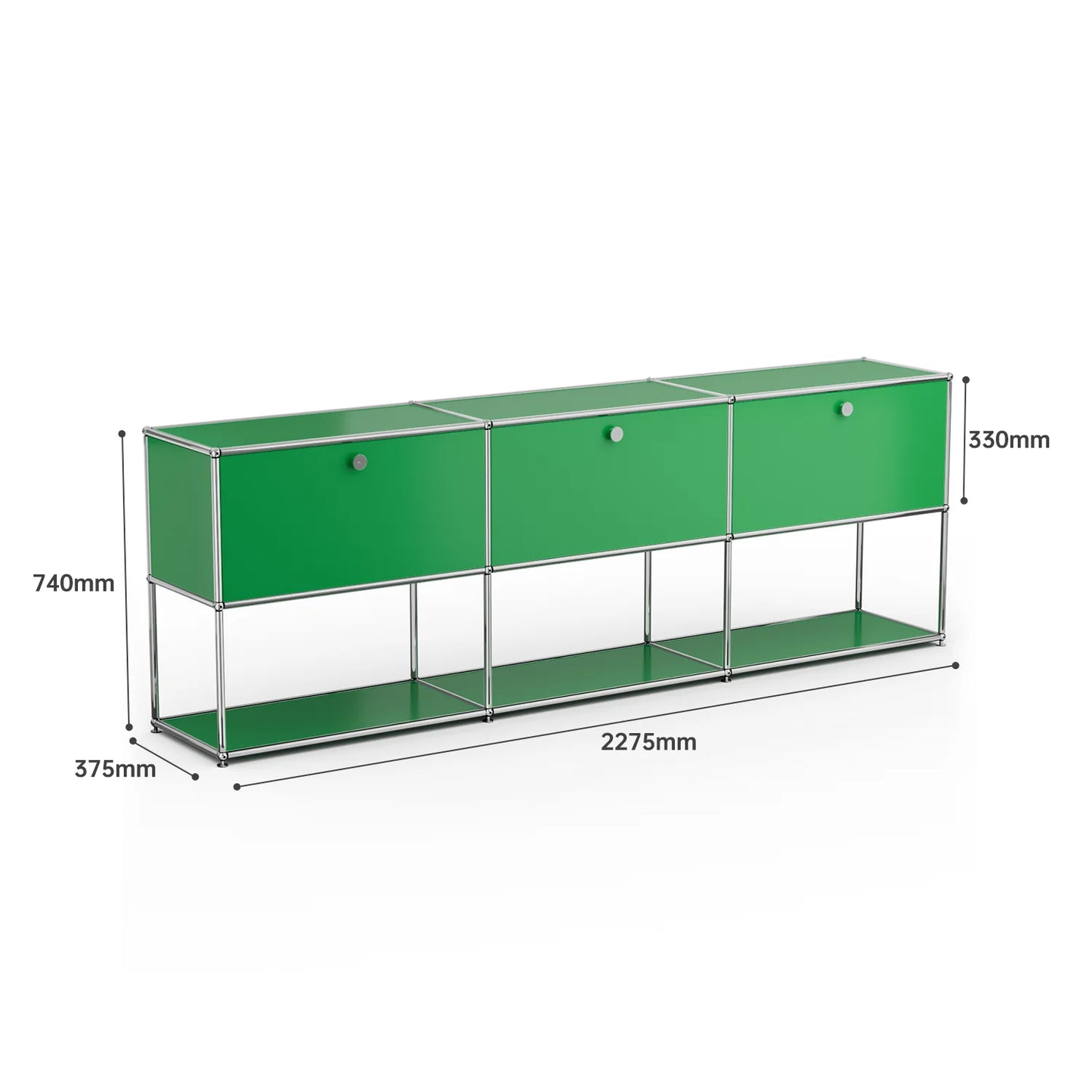 USM Haller Storage Cabinet Sideboard Haller Living Room Bedroom Stainless Steel Metal Board Modular Storage Shelf-No Keys