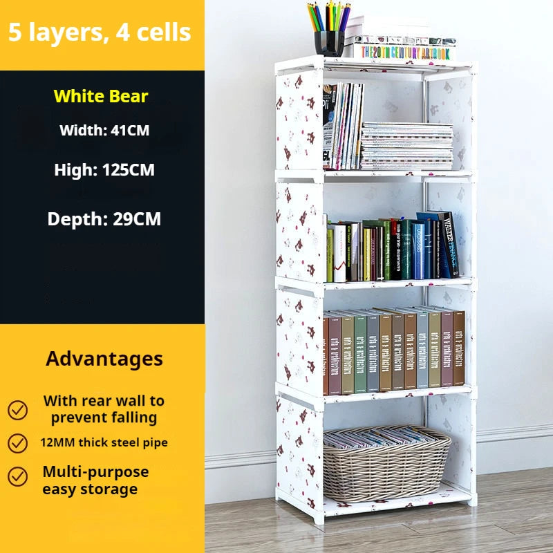 Simple Bookshelf Multi-layer Easy Assembly Bookcase Book Display Rack Easy Assembly Book Holder Book Organizer Debris Rack Shelf