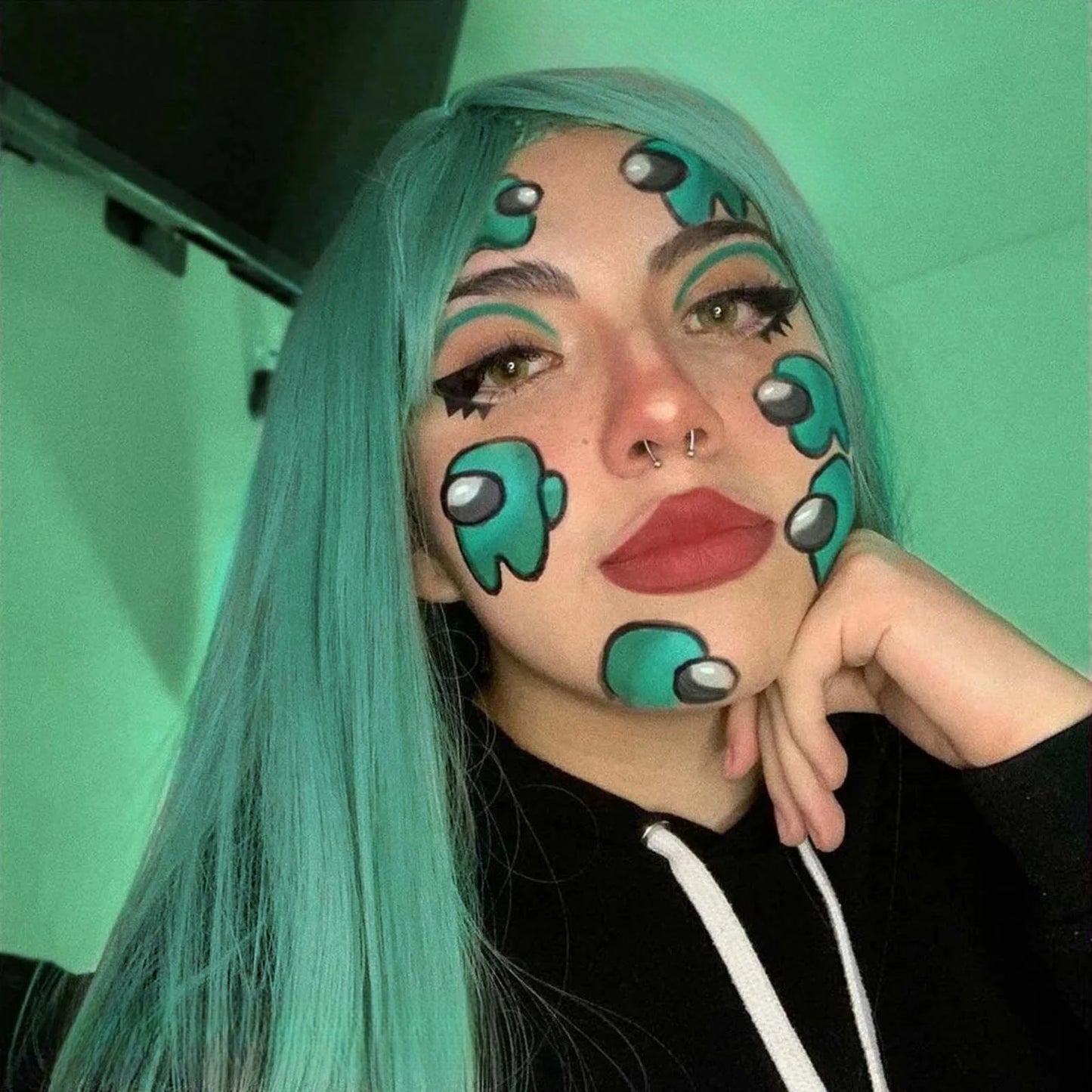 Mint Green Wig Long Straight Synthetic Lace Front Wig Light Hair Colored Glueless Lace Frontal Wigs for Women Party Cosplay