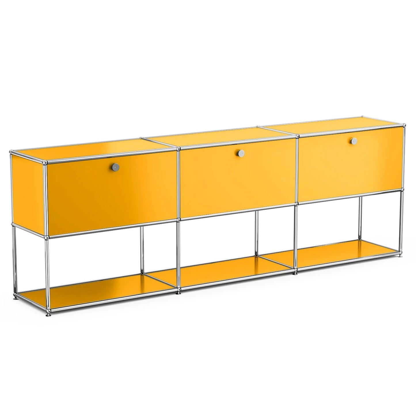 USM Haller Storage Cabinet Sideboard Haller Living Room Bedroom Stainless Steel Metal Board Modular Storage Shelf-No Keys