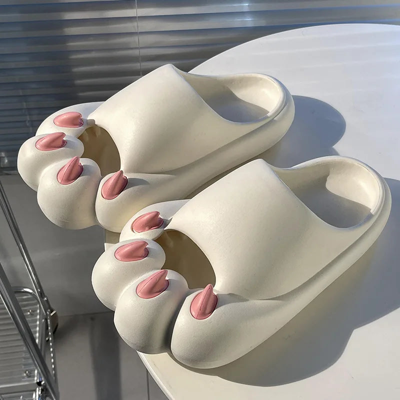 Cat Paw Claw Slippers Women Cloud Platform Funny Home Cartoon Cute Kawaii Summer Beach Soft Non Slip Flip Flops Men Ladies 2025