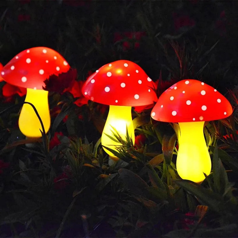 6 heads Solar Mushroom Light Garden Outdoor Waterproof Sunlight Lamps Garden Pathway Easter Halloween Xmas Christmas Decoration