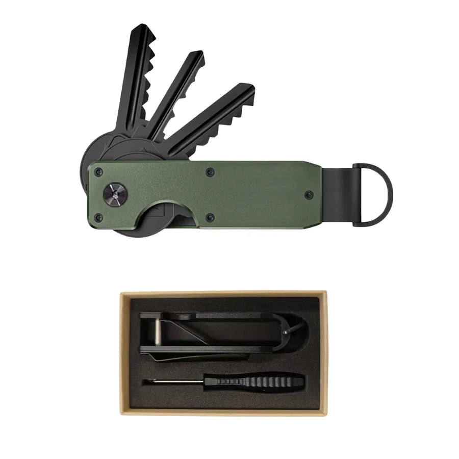 Minimalist Key Organizer Keychain, Compact Aluminum Keyholder, Holds 2-5 Keys, Business Gifts for Men and Women