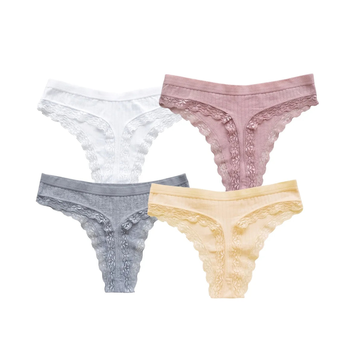 4Pcs/Set Cotton Panties Women G-string Female Underpants Sexy Lingerie M-XL Soft Seamless Underwear Low Waist Panties Intimates