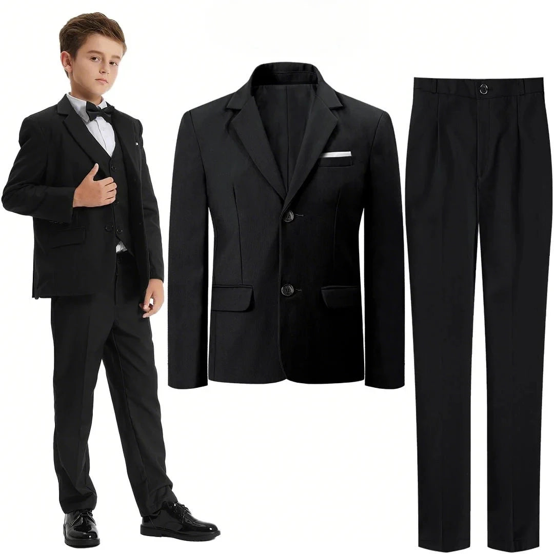 Suit for Kids Boys Easter Outfit Church Party Blazer Wedding Ceremony Flower Piano Performance Birthday Gift Clothes Set 3 PCS
