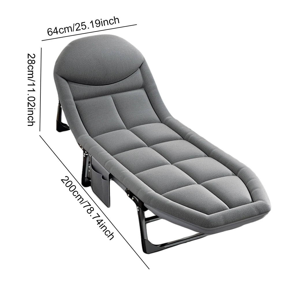 Folding Bed Portable Ultralight Camping Cot Camp Beds Portable Outdoor Beach Backrest Bed Chair for Office Hospital Napping